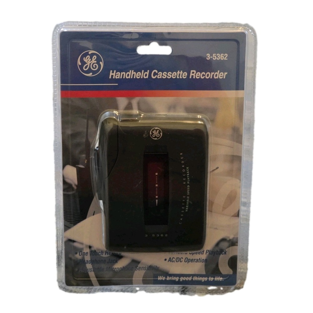 GE Handheld Cassette Recorder General Electric 3-5362 NOS New Sealed !